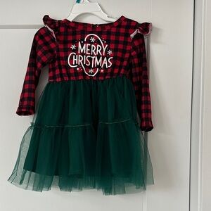 Festive Red and Green Christmas Dress for Baby girls